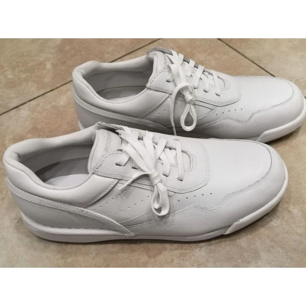 Rockport K71098 Prowalker White Leather Walking Sneaker Shoes Mens Size 9W